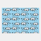 スキーゴーグルマウンテンビュースノーフレークスブルー ラッピングペーパーシート (正面)