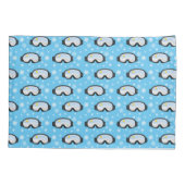 スキーゴーグルマウンテンビュースノーフレークスブルー 枕カバー (裏面)