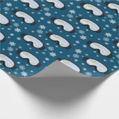 スキーゴーグルマウンテンビュースノーフレークNavy Blue ラッピングペーパー (角)