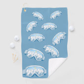 スキーゴーグルマウンテンリフレクションイラストレーション ゴルフタオル (インサイチュ)