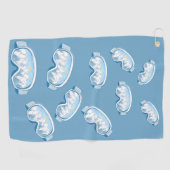 スキーゴーグルマウンテンリフレクションイラストレーション ゴルフタオル (横)