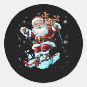 スキーサンタクリスマススキーウィンタースポーツX-Mas Paja ラウンドシール (正面)