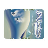 スキーサンダウンHartford Connecticutスキーポスター マグネット (横)