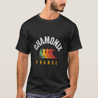 スキーシャモニーFrフランスキーアルプフランスのスマウンテン Tシャツ