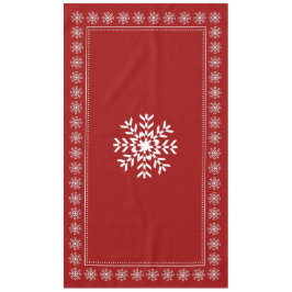 スキーシャレーのクリスマスの赤と白の雪片 テーブルクロス