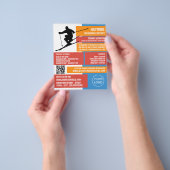 スキーシルエット、スキー/スノーボードレッスン/クラス チラシ (手)