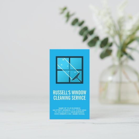 スキージによるウィンドウのクリーニング 名刺 (スタンド正面)