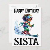 スキージスタザパパ父の日の父の誕生日 シーズンポストカード (正面/裏面)