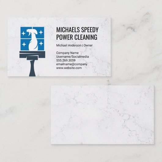 スキージスプレーボトルロゴ | ハウスクリーニング 名刺 (正面/裏面)