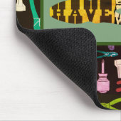 スキージハンマーを持っている旅行レトロ マウスパッド (コーナー)