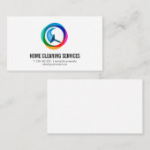 スキージモダンカラフルロゴ | クリーニング用メイド 名刺 (正面/裏面)