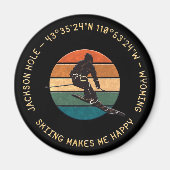 スキージャクソンホール,ワイオミング – マンスキーオンブラック マグネット (正面)