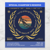 スキージャクソンホール,ワイオミング – 女性スキーシルエット ワインラベル (シングルラベル)