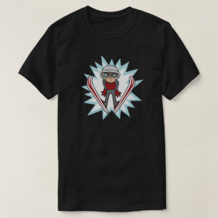 スキージャンパーアニメスタイルイラストレーションウィンターゲーム Tシャツ