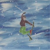 スキージャンプアートステッカー シール (正面)