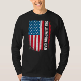 スキージャンプパパアメリカ米国国旗のパトリオヴィンテージ Tシャツ
