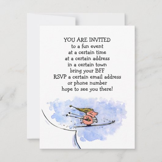 スキージャンプピグホリデーパーティーのお知らせ 招待状 (正面)