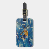 スキージャンプ（ばちゃばちゃ）跳ねるアート ラゲッジタグ (正面縦)