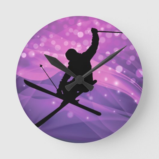 スキージャンプ ラウンド壁時計 (正面)