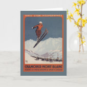 スキージャンプ- PLMのオリンピック広告宣伝ポスター カード (黄色い花)