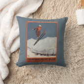 スキージャンプ- PLMのオリンピック広告宣伝ポスター クッション (ブランケット)