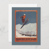 スキージャンプ- PLMのオリンピック広告宣伝ポスター ポストカード (正面/裏面)