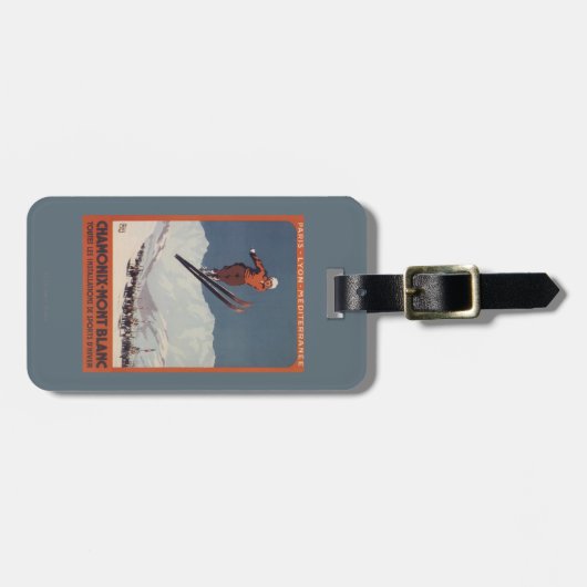 スキージャンプ- PLMのオリンピック広告宣伝ポスター ラゲッジタグ (正面横)