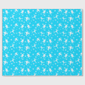 スキージャースキーのトリックのためのグラフィックホワイト、ライトブルー ラッピングペーパー (フラット)