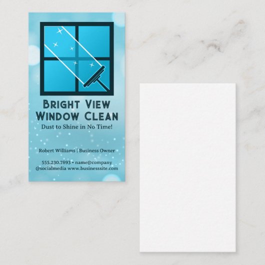 スキージ清掃用ガラス窓 名刺 (正面/裏面)