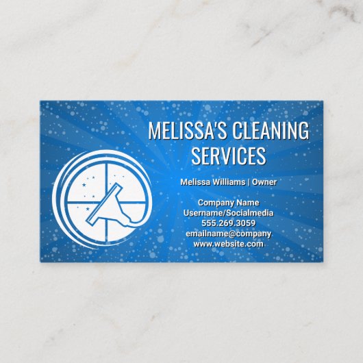 スキージ清掃窓ロゴ 名刺 (正面)