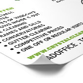 スキージ、ウィンドウクリーナー、クリーニングサービス広告 ポスター (角)