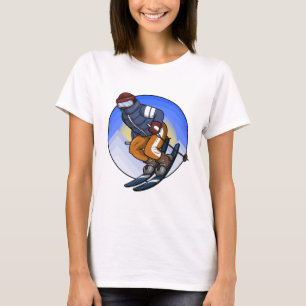 スキースキハットとグラス付きスキージャンパー Tシャツ