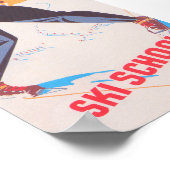 スキースクールレトロヴィンテージスキーポスター ポスター (角)