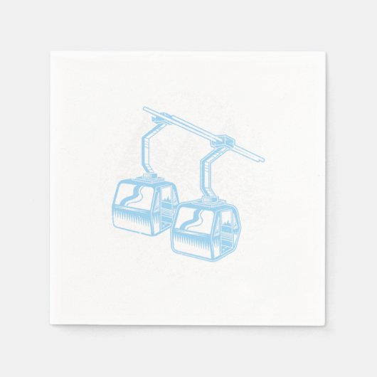 スキーステーションウィンタースポーツマウンテンスキーヤーギフト スタンダードカクテルナプキン (正面)