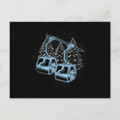 スキーステーションウィンタースポーツマウンテンスキーヤーギフト ポストカード (正面)