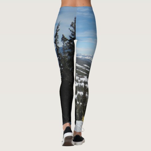 スキースノーウィンターマウンテンブルースカイレギンス レギンス (裏面)