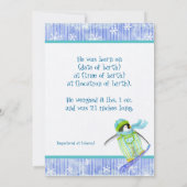 スキースノーボーダーペンギンベビー誕生のお知らせ 招待状 (裏面)