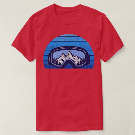 スキースノーボードゴーグルスキー雪山の冬 Tシャツ (デザイン正面)
