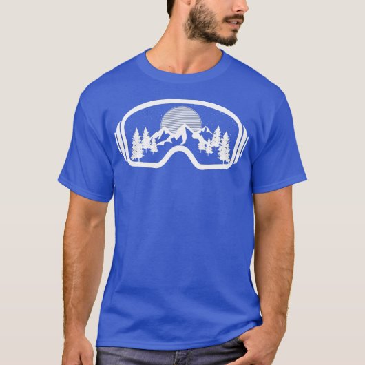 スキースノーボードゴーグルスキー雪山ギフト Tシャツ (正面)