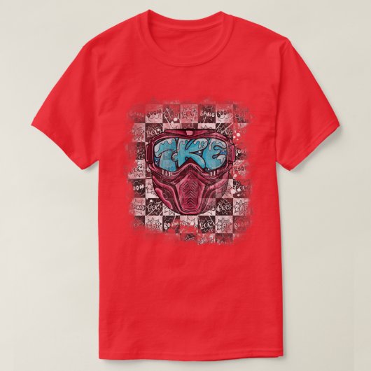 スキースノーボードレインボーゴーグルスキーマウンテンサル Tシャツ (デザイン正面)