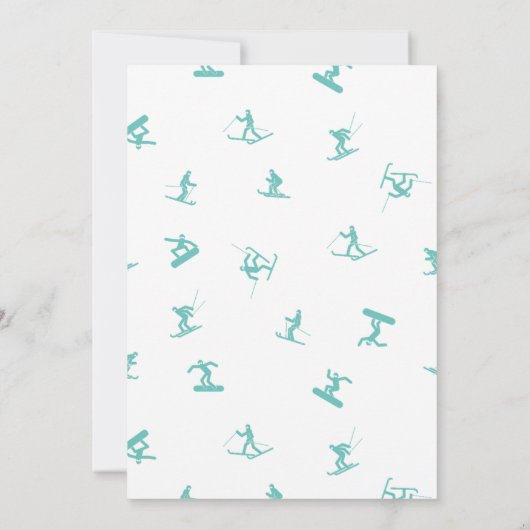 スキースノーボード誕生日招待状 招待状 (裏面)