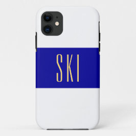 スキースポエレガントートティ王室のネイビーブルーストライプホワイト iPhone 11 ケース