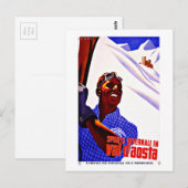 スキースポーツinアオスタバレーイタリアヴィンテージトラベル ポストカード (正面/裏面)