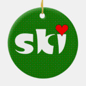 スキースモールハート セラミックオーナメント (裏面)