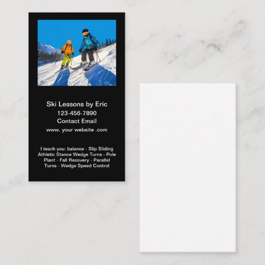 スキースロップレッスンインストラクター 名刺 (正面/裏面)