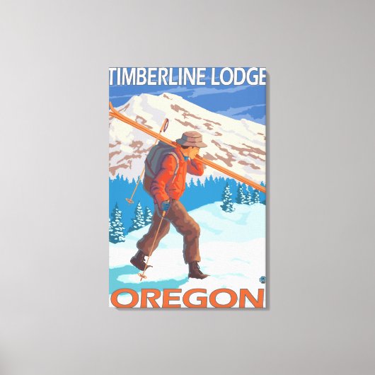 スキーズス運ノーSKIS - Timberline Lodge, OR キャンバスプリント (正面)