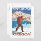 スキーズス運ノーSKIS - Timberline Lodge, OR ポストカード (正面/裏面)