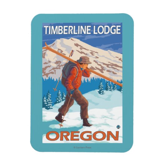 スキーズス運ノーSKIS - Timberline Lodge, OR マグネット (縦)
