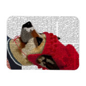 スキーセーターにドッグ2 マグネット (横)