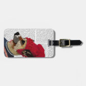 スキーセーターにドッグ2 ラゲッジタグ (正面横)